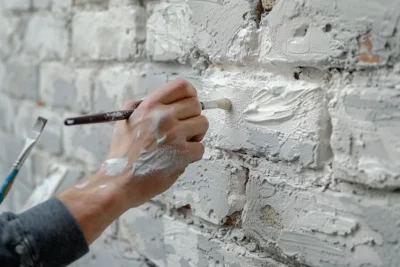 como pintar ladrillos falsos en la pared